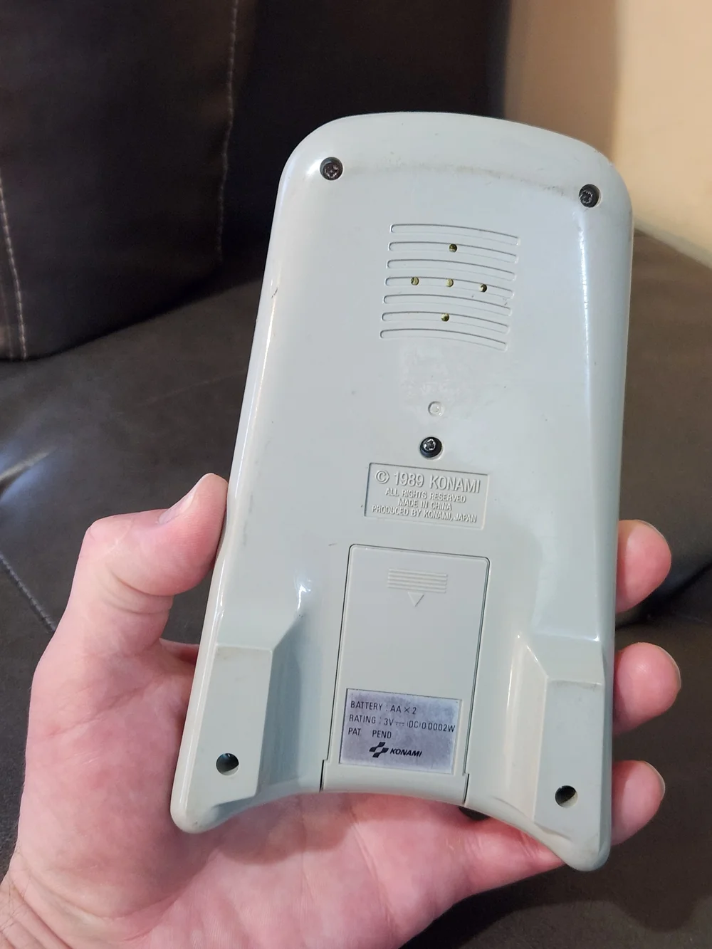 1989 Konami Top Gun Handheld Game Console - Light Gray Works!